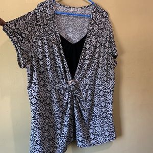 Cato Womens Buckle Detail Top - Size 26/28W